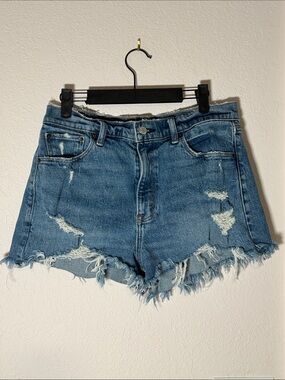 Abercrombie & Fitch The Mom High Rise Blue Denim Shorts Size 29 | Size 8